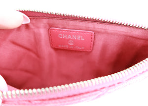 Chanel Caviar Flat Wallet Pink Red