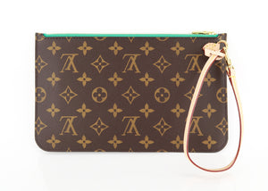 Louis Vuitton Monogram Neverfull Pochette Turquoise Limited Edition