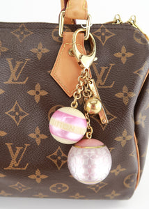 Louis Vuitton Bijoux Sac Mini Lin Bag Charm Pink