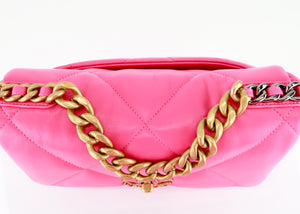 Chanel 19 Lambskin Quilted Medium Flap Hot Pink