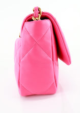 Load image into Gallery viewer, Chanel 19 Lambskin Quilted Medium Flap Hot Pink