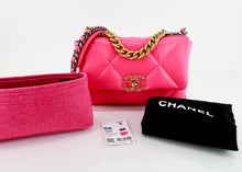 Load image into Gallery viewer, Chanel 19 Lambskin Quilted Medium Flap Hot Pink