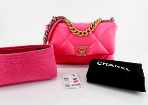 Chanel 19 Lambskin Quilted Medium Flap Hot Pink