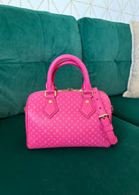 Load image into Gallery viewer, Louis Vuitton Calfskin Nanogram Embossed Speedy Bandouliere 20 Rose