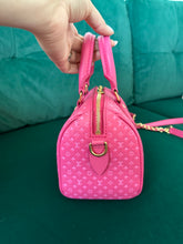 Load image into Gallery viewer, Louis Vuitton Calfskin Nanogram Embossed Speedy Bandouliere 20 Rose