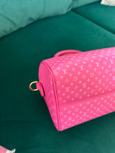 Load image into Gallery viewer, Louis Vuitton Calfskin Nanogram Embossed Speedy Bandouliere 20 Rose