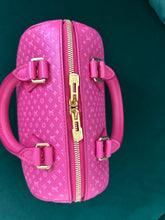 Load image into Gallery viewer, Louis Vuitton Calfskin Nanogram Embossed Speedy Bandouliere 20 Rose