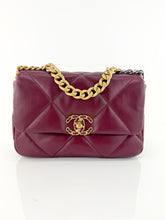 Load image into Gallery viewer, Chanel 19 Quilted Lambskin Medium Flap Bordeaux