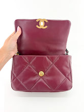 Load image into Gallery viewer, Chanel 19 Quilted Lambskin Medium Flap Bordeaux