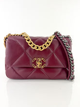 Load image into Gallery viewer, Chanel 19 Quilted Lambskin Medium Flap Bordeaux