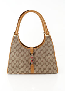 Gucci Monogram Canvas Jackie Tote Beige