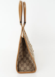 Gucci Monogram Canvas Jackie Tote Beige