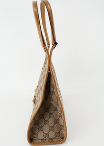 Gucci Monogram Canvas Jackie Tote Beige