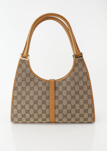 Gucci Monogram Canvas Jackie Tote Beige