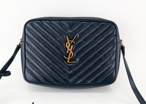 Saint Laurent Calfskin Lou Camera Bag Navy