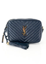 Load image into Gallery viewer, Saint Laurent Calfskin Lou Camera Bag Navy