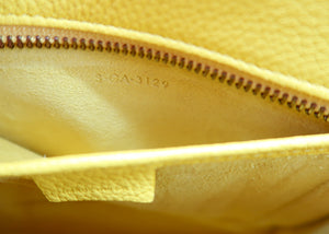 Celine Drummed Calfskin Nano Luggage Citron Yellow