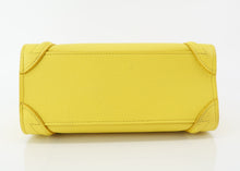 Load image into Gallery viewer, Celine Drummed Calfskin Nano Luggage Citron Yellow