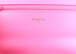 Chanel 19 Lambskin Wallet On a Chain Hot Pink