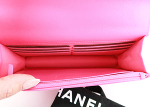 Chanel 19 Lambskin Wallet On a Chain Hot Pink