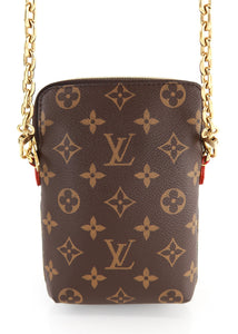 How long is the gold chain on the louis vuitton utility phone