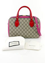 Load image into Gallery viewer, Gucci Supreme Canvas 2 Way Bag Pink Red