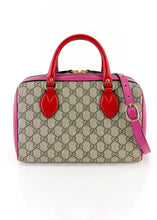 Load image into Gallery viewer, Gucci Supreme Canvas 2 Way Bag Pink Red