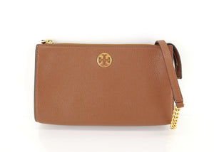 Tory Burch Pebbled Leather Robinson Crossbody Tan
