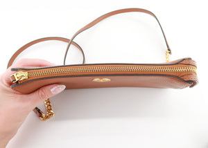 Tory Burch Pebbled Leather Robinson Crossbody Tan