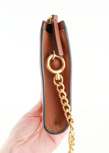 Tory Burch Pebbled Leather Robinson Crossbody Tan