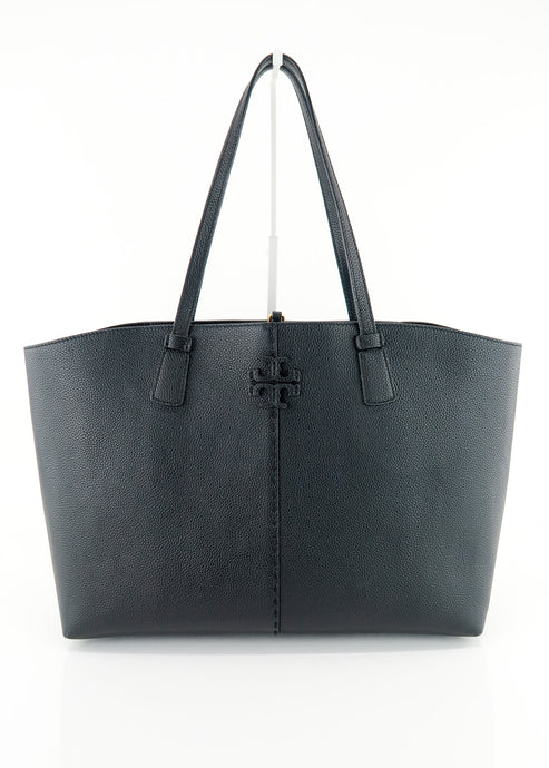 Tory Burch McGraw Large Leather Tote Black