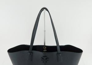 Tory Burch McGraw Large Leather Tote Black