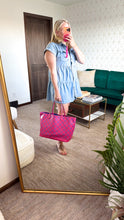 Load image into Gallery viewer, Gucci Embossed GG Monogram Large Tote Pink Blue