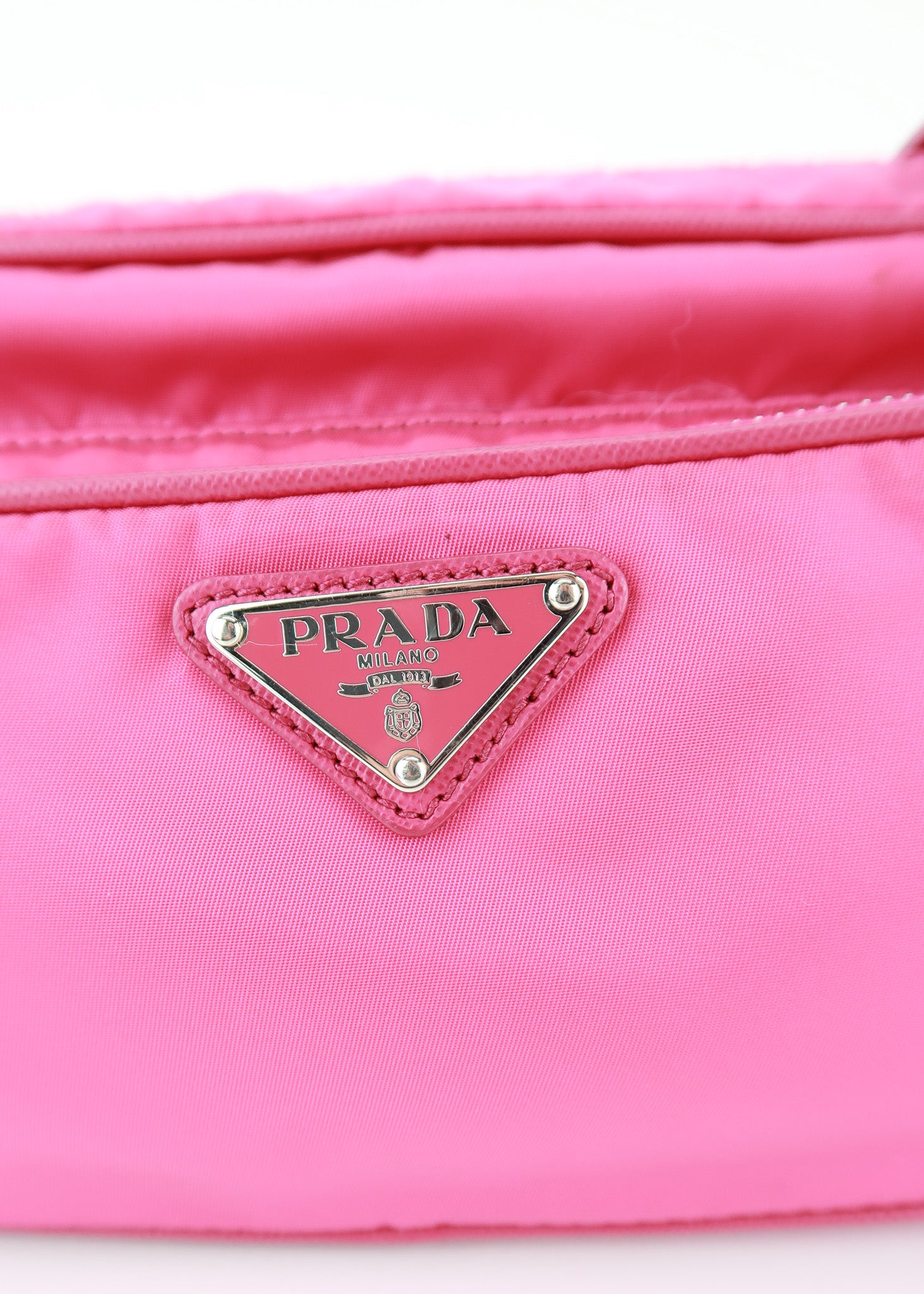 Prada + Pink Nylon/Leather Crossbody Bag