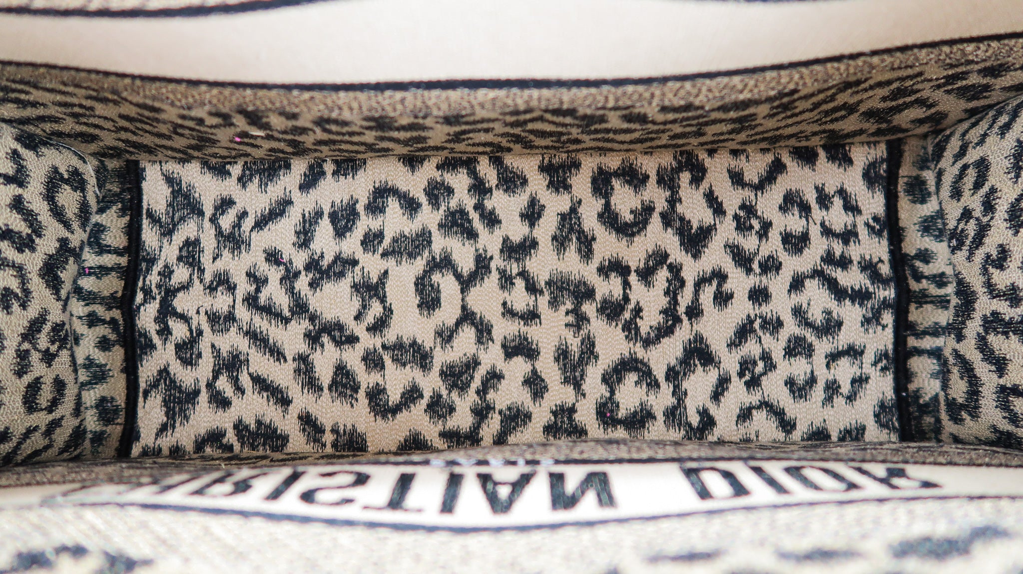 Christian Dior Mini Book Tote Leopard Mizza Embroidered Canvas