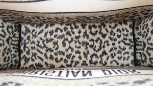 Dior Canvas Mizza Embroidered Large Leopard Book Tote