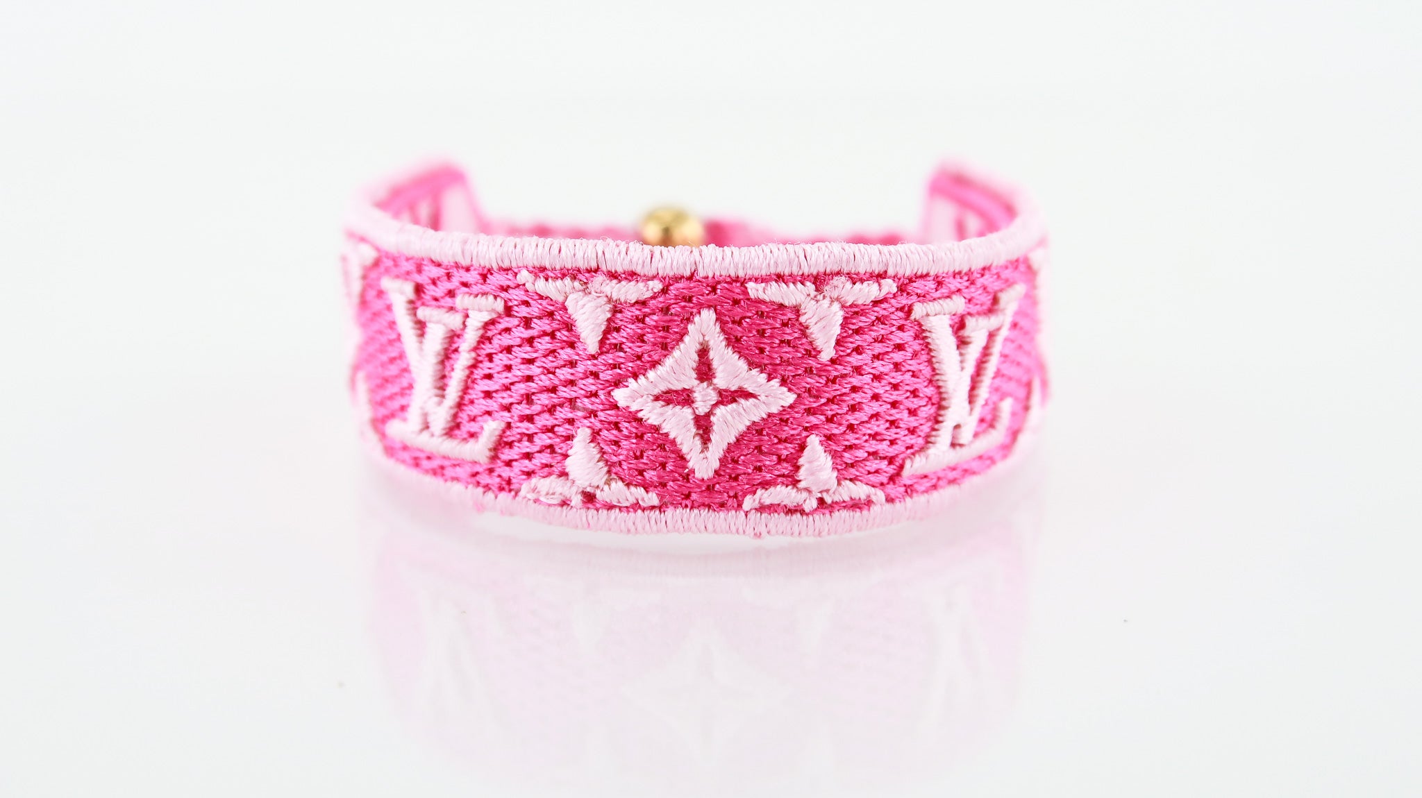 vuitton leather bracelet pink