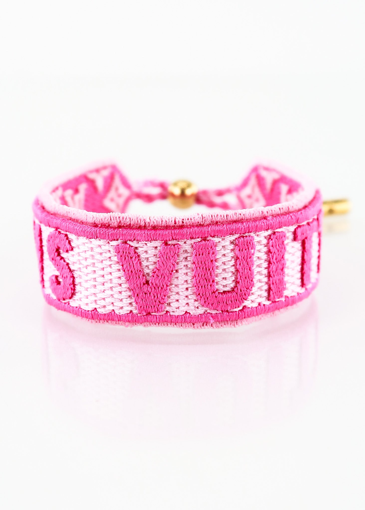 Louis Vuitton LV Buddy Bracelet Pink Textile Canvas. Size NA