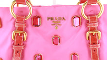 Load image into Gallery viewer, Prada Nylon Patent Jeweled Tote
