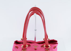 Prada Nylon Patent Jeweled Tote