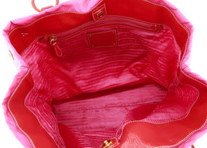 Prada Nylon Patent Jeweled Tote