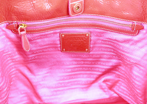 Prada Nylon Patent Jeweled Tote