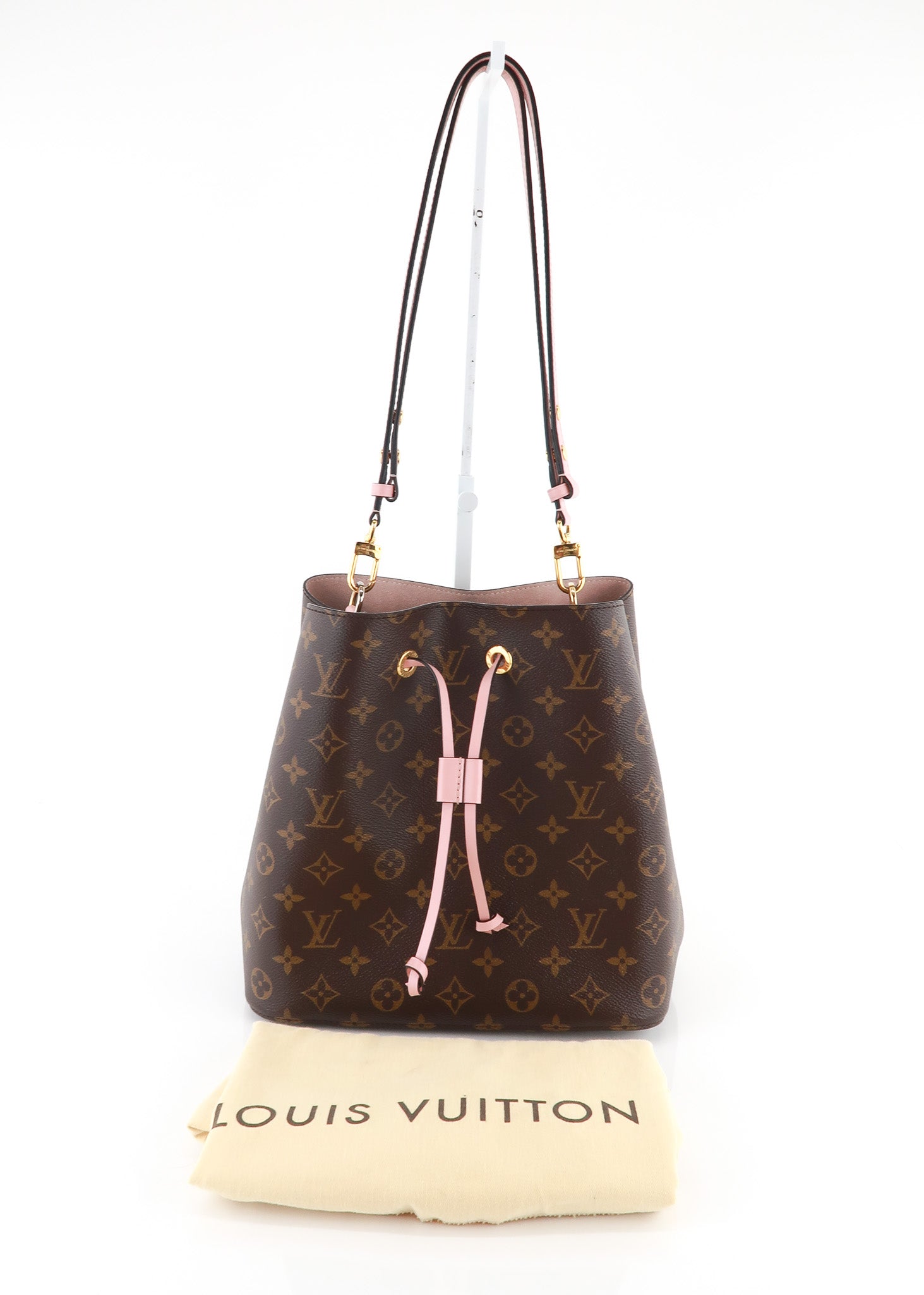 Louis Vuitton Brown Monogram Coated Canvas And Pink And White