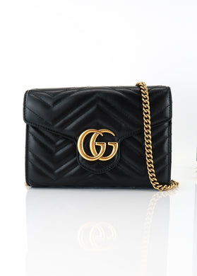 Gucci Marmont Wallet On A Chain Black