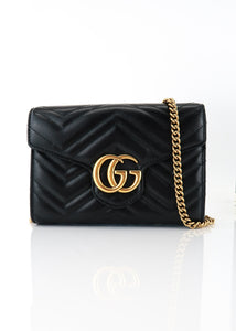 Gucci Marmont Wallet On A Chain Black