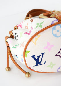 Louis Vuitton Hand Bag White Monogram Multicolor Theda Gm Canvas