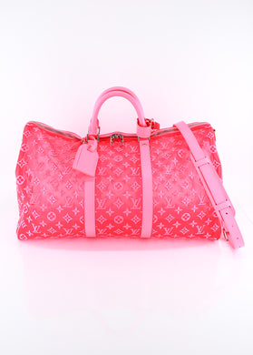 Louis Vuitton Monogram See Thru Keepall 50 Bandouliere Pink