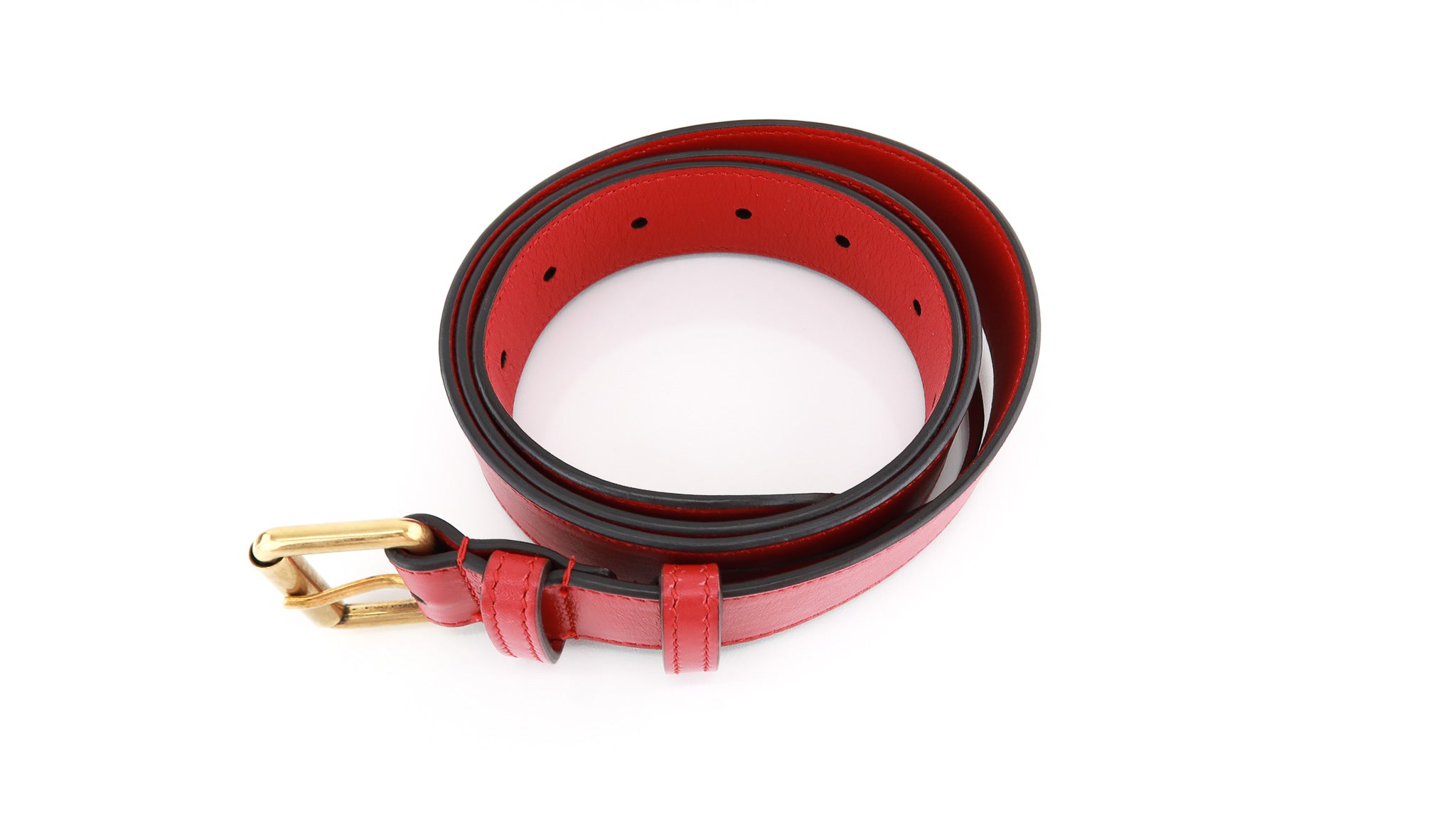 Gucci GG Marmont Belt Bag Matelasse Hibiscus Red in Leather with