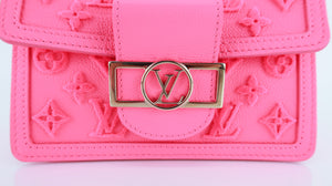 Louis Vuitton Monogram Tufted Mini Dauphine Rose Fluo