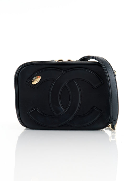 Chanel Lambskin CC Camera Bag Black
